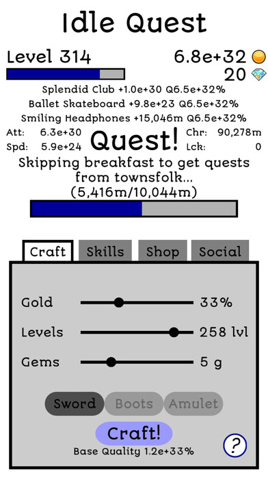 Emulate iPhone app Idle Quest using MyAndroid