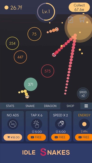 Emulate iPhone app Idle Snakes-Control Balls using MyAndroid