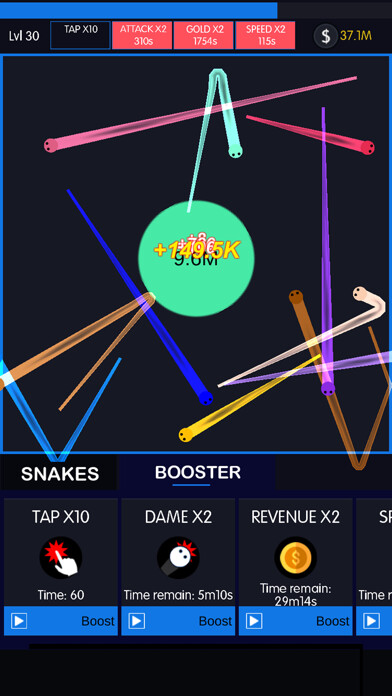 Emulate iPhone app Idle Snakes using MyAndroid