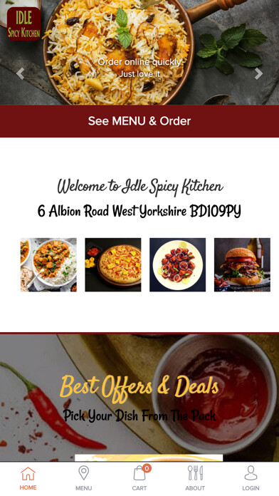 Emulate iPhone app Idle Spicy Kitchen Bradford using MyAndroid Emulate iPhone app Idle Spicy Kitchen Bradford using MyAndroid