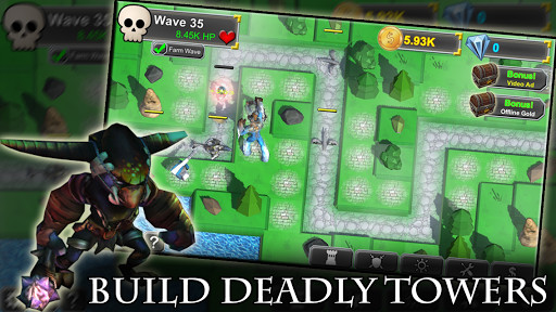 Emulate Android APK Idle Tower Defense: Fantasy TD Heroes and Monsters