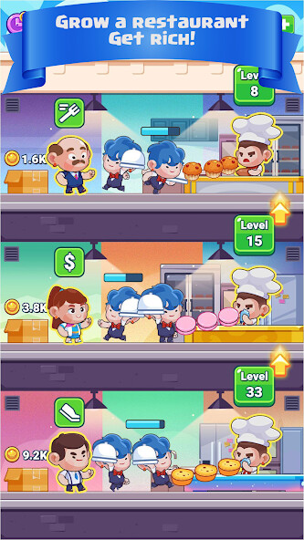 Run android online APK Idle Tycoon Game - Restaurant from MyAndroid or emulate Idle Tycoon Game - Restaurant using MyAndroid