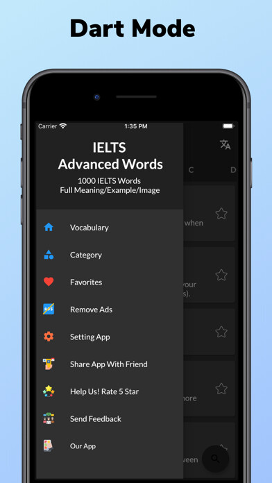 Emulate iPhone app IELTS Advanced Words using MyAndroid