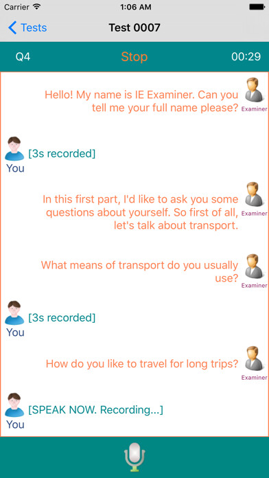 Emulate iPhone app IELTS Speaking Practice using MyAndroid Emulate iPhone app IELTS Speaking Practice using MyAndroid