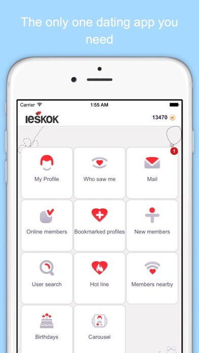 Emulate iPhone app Ieskok - Dating App for Singles using MyAndroid