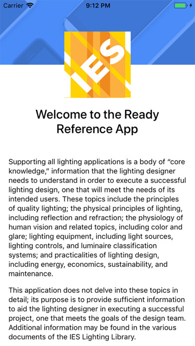 Emulate iPhone app IES Ready Reference using MyAndroid