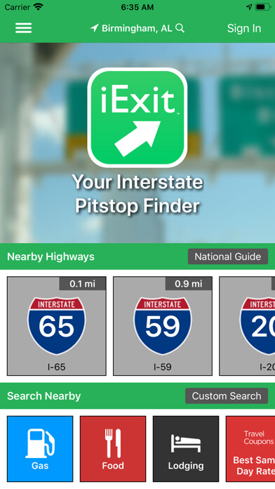 Emulate iPhone app iExit Interstate Exit Guide using MyAndroid Emulate iPhone app iExit Interstate Exit Guide using MyAndroid