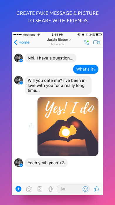 Emulate iPhone app iFake - Funny Fake Messages Creator using MyAndroid