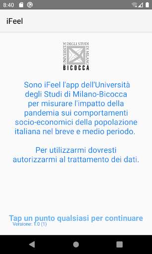 Run android online APK iFeel@UniMiB from MyAndroid or emulate iFeel@UniMiB using MyAndroid