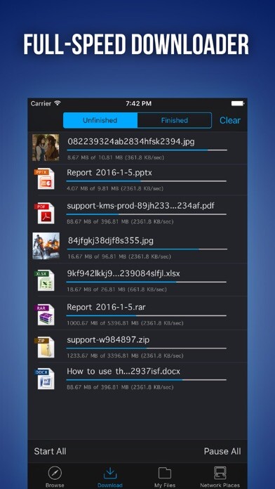 Emulate iPhone app i.Files - File Manager & Offline Browser using MyAndroid