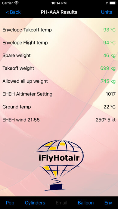 Emulate iPhone app iFlyHotair - Hotairballoon app using MyAndroid