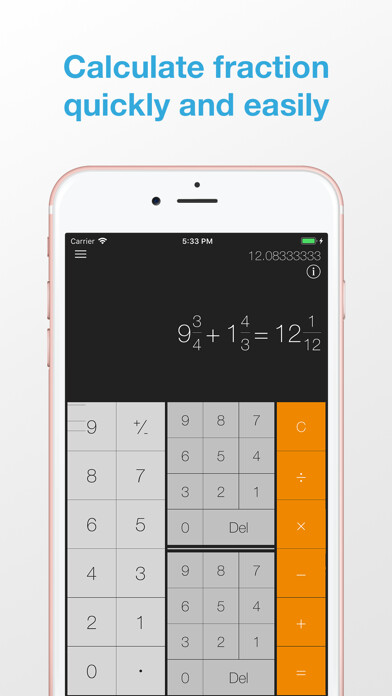 Emulate iPhone app iFraction Calculator using MyAndroid Emulate iPhone app iFraction Calculator using MyAndroid