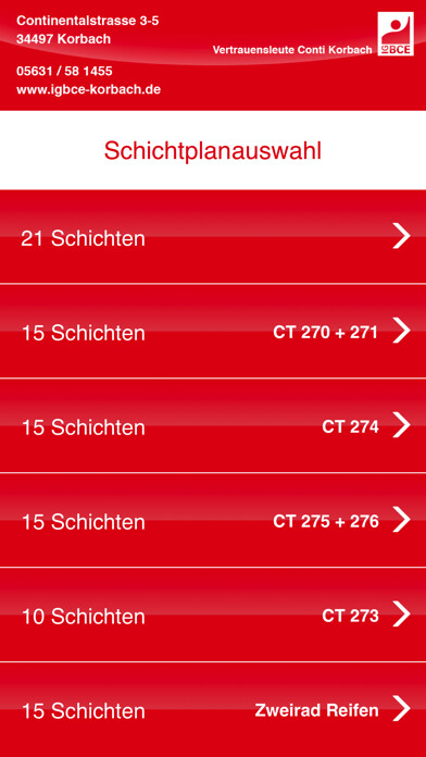 Emulate iPhone app IG BCE Conti Korbach Schichtkalender using MyAndroid Emulate iPhone app IG BCE Conti Korbach Schichtkalender using MyAndroid