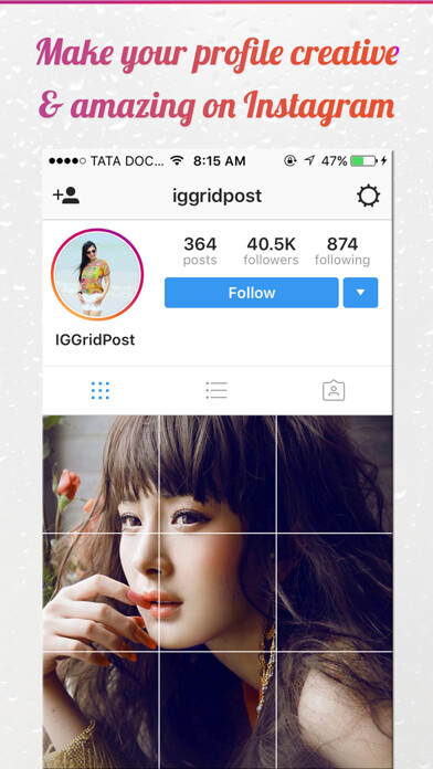 Emulate iPhone app IG Grid Post - Crop Your Photos For Insta Profile using MyAndroid