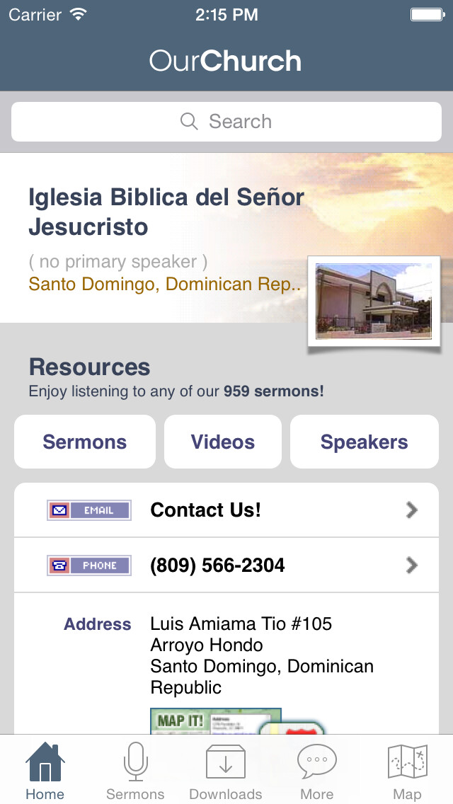 Emulate iPhone app Iglesia Biblica del Señor Jesucristo using MyAndroid