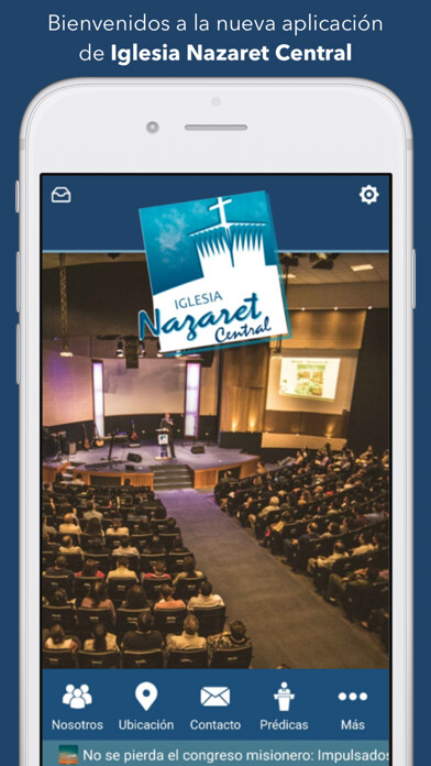 Emulate iPhone app Iglesia Nazaret Central using MyAndroid