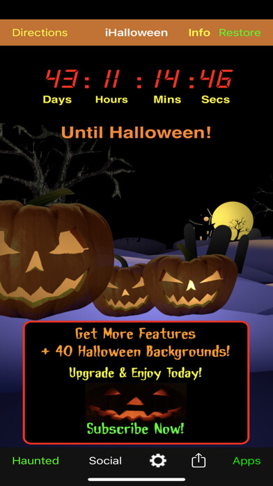 Emulate iPhone app iHalloween Countdown using MyAndroid