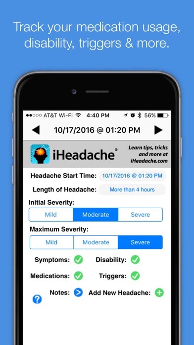 Emulate iPhone app iHeadache - Free Headache & Migraine Diary App using MyAndroid Emulate iPhone app iHeadache - Free Headache & Migraine Diary App using MyAndroid