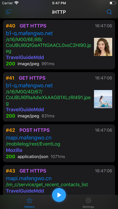 Emulate iPhone app iHTTP Tracker -Network monitor using MyAndroid Emulate iPhone app iHTTP Tracker -Network monitor using MyAndroid