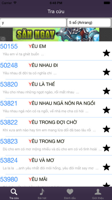 Emulate iPhone app IKaraoke - Karaoke việt nam 7 số using MyAndroid