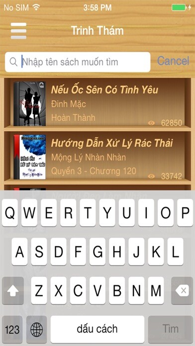 Emulate iPhone app iKara Truyện - Đọc sách online using MyAndroid
