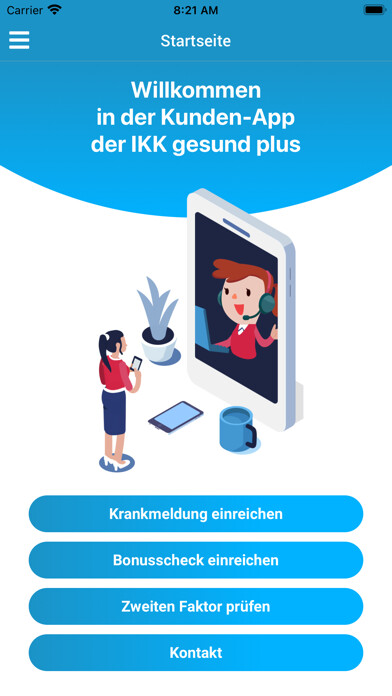 Emulate iPhone app IKK Kunden-App using MyAndroid