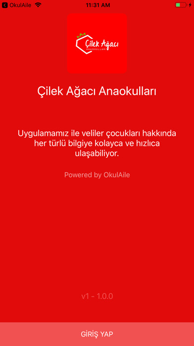 Emulate iPhone app Çilek Ağacı Anaokulları using MyAndroid