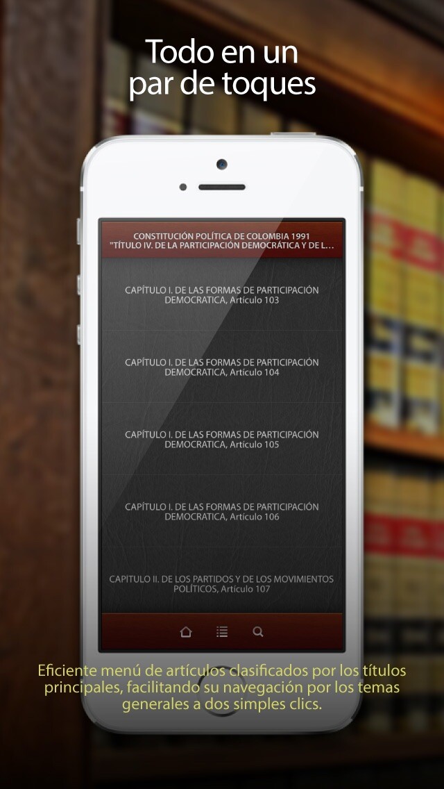 Emulate iPhone app iLey CO - Constitución y Códigos de Colombia using MyAndroid