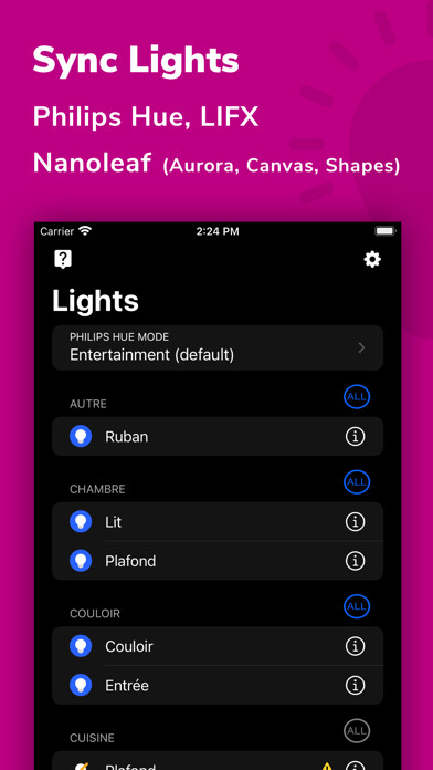 Emulate iPhone app iLightShow for Philips Hue using MyAndroid