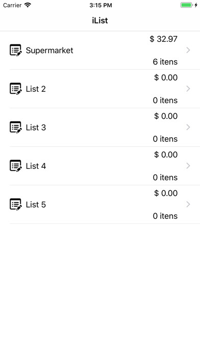 Emulate iPhone app iList - Shopping list using MyAndroid