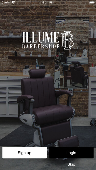 Emulate iPhone app Illume Barber Shop using MyAndroid