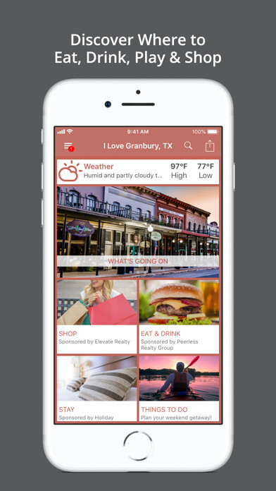 Emulate iPhone app I Love Granbury Texas using MyAndroid