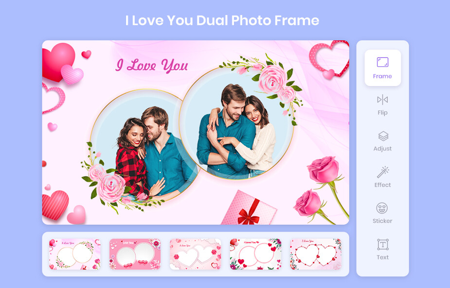Run android online APK I Love You Dual Photo Frame from MyAndroid or emulate I Love You Dual Photo Frame using MyAndroid