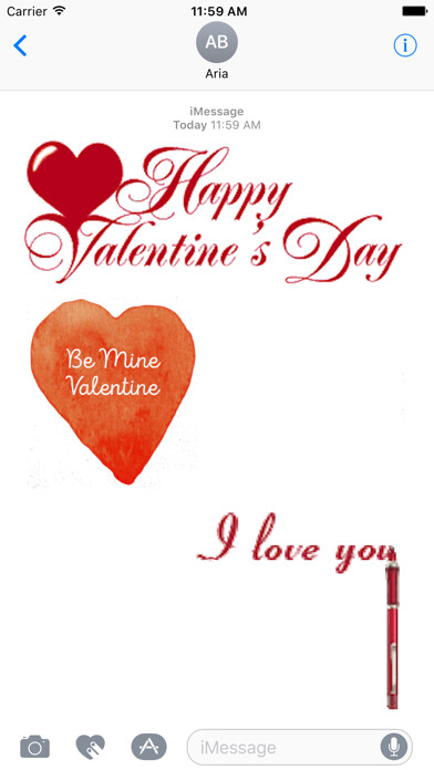 Emulate iPhone app I Love You Valentine Animated using MyAndroid