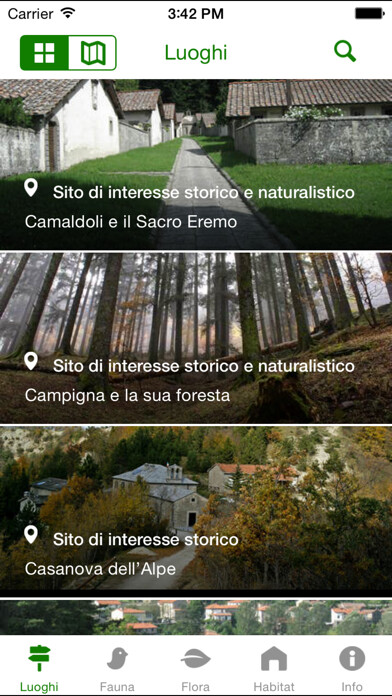 Emulate iPhone app Il Parco delle Foreste Casentinesi using MyAndroid