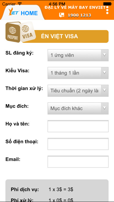 Emulate iPhone app Đại lý vé máy bay ÉN VIỆT using MyAndroid