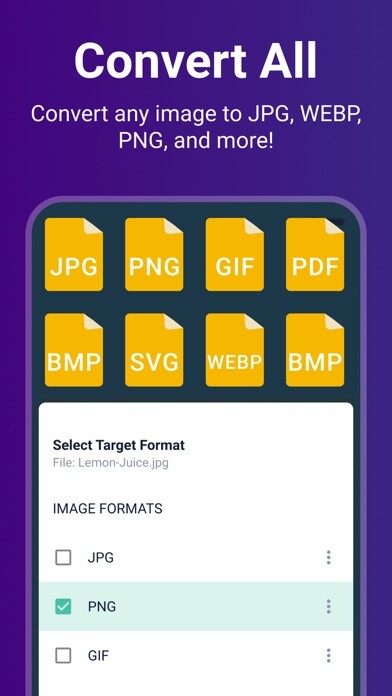 Emulate iPhone app Image Converter - PixConverter using MyAndroid