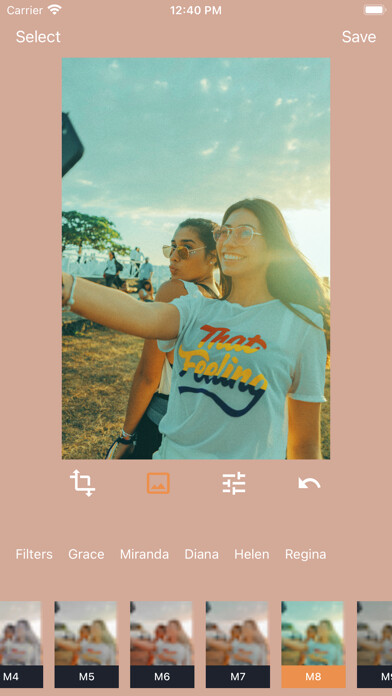 Emulate iPhone app Image Guru:Photo Editor,Filter using MyAndroid