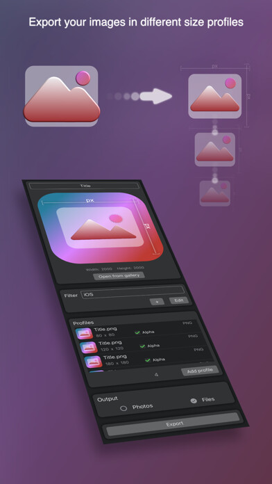 Emulate iPhone app Image SizR using MyAndroid