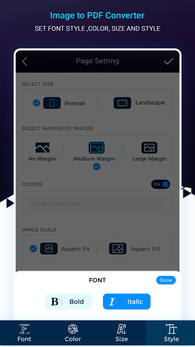 Emulate iPhone app Image to PDF Convert:Photo PDF using MyAndroid