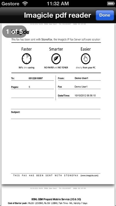 Emulate iPhone app Imagicle Fax using MyAndroid