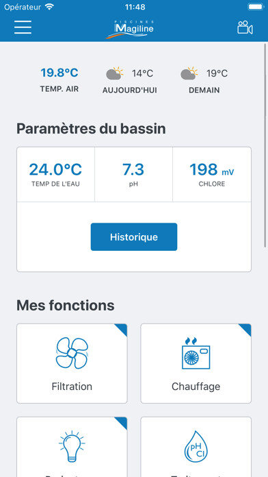 Emulate iPhone app iMAGI La Piscine Intelligente using MyAndroid