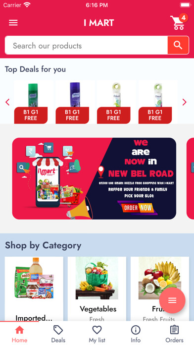 Emulate iPhone app I MART Supermarket using MyAndroid
