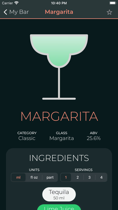 Emulate iPhone app Imbible: cocktail recipes using MyAndroid