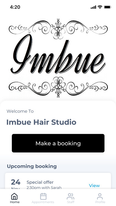Emulate iPhone app Imbue Hair Studio using MyAndroid