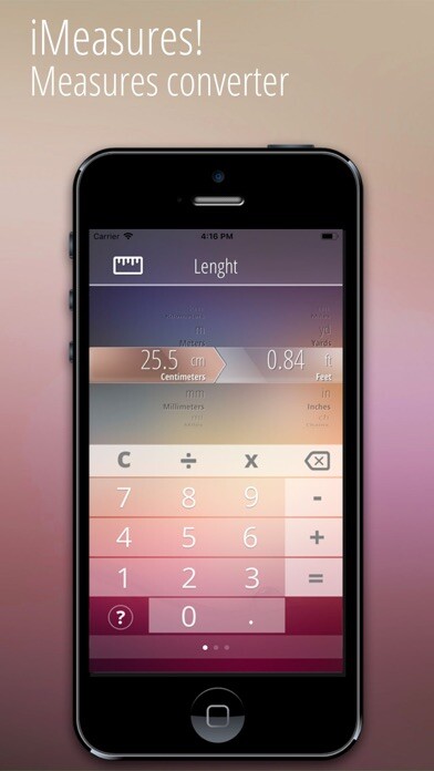 Emulate iPhone app iMeasures! Measures Converter using MyAndroid