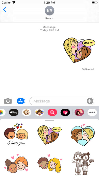 Emulate iPhone app I’m Her Girlfriend Stickers using MyAndroid Emulate iPhone app I’m Her Girlfriend Stickers using MyAndroid
