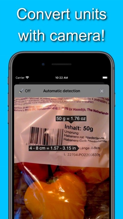 Emulate iPhone app ImpARial – AR unit converter using MyAndroid