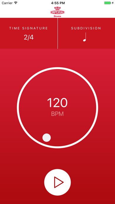 Emulate iPhone app Imperial Drums Metronome using MyAndroid