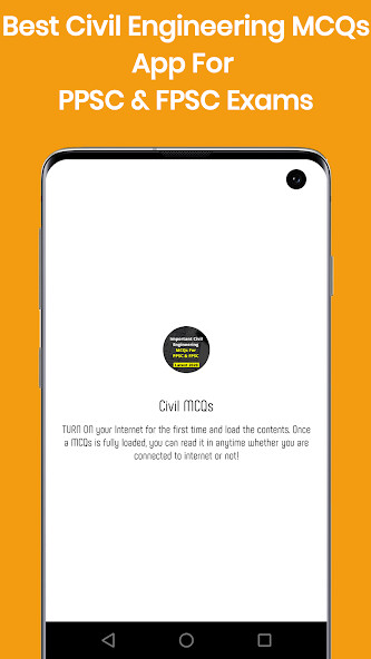 Run android online APK Important Civil Engineering MCQs for PPSC  FPSC from MyAndroid or emulate Important Civil Engineering MCQs for PPSC  FPSC using MyAndroid